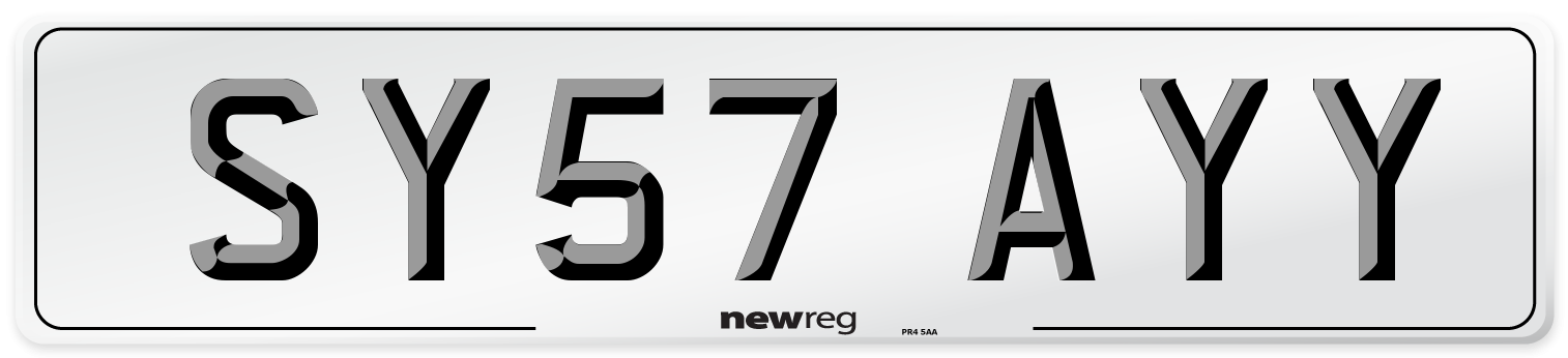 SY57 AYY Number Plate from New Reg